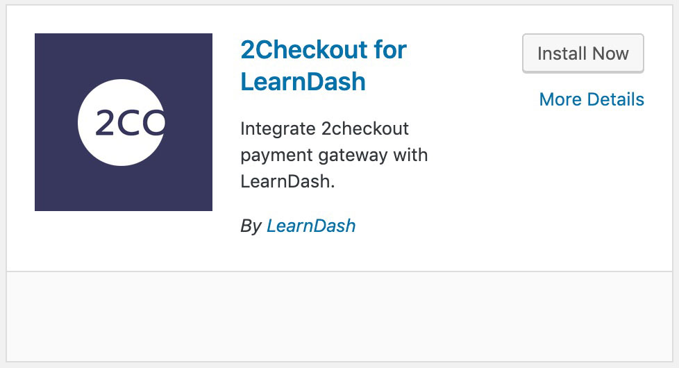 LearnDash 2Checkout plugin card