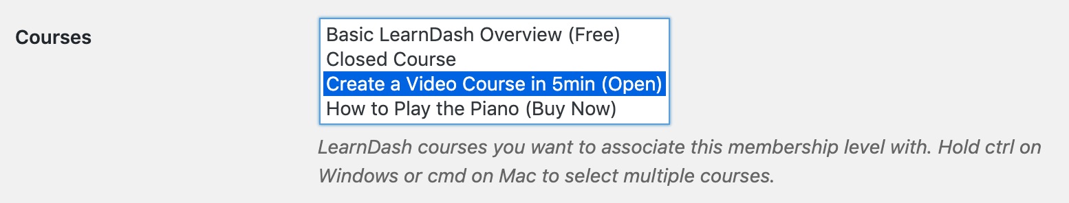 Restrict Content Pro, associate a course