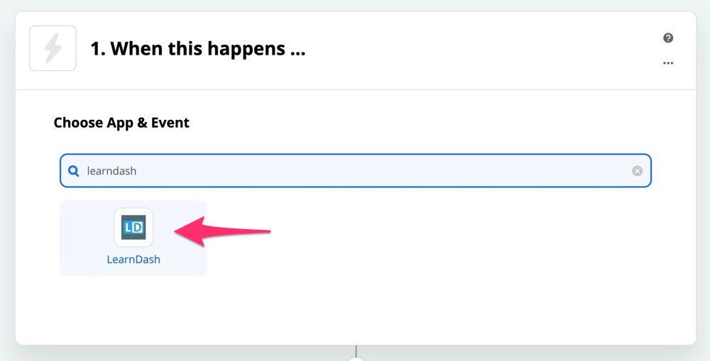 Select the "LearnDash" app from the list