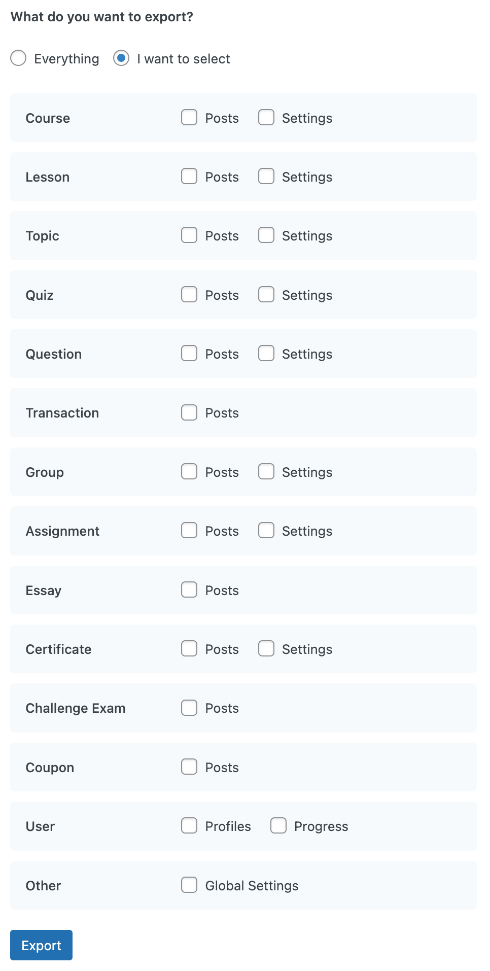  Export Select