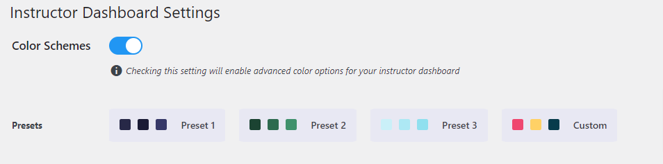 Color Scheme presets