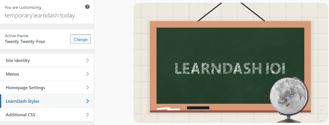 Style Customizer for LearnDash menu