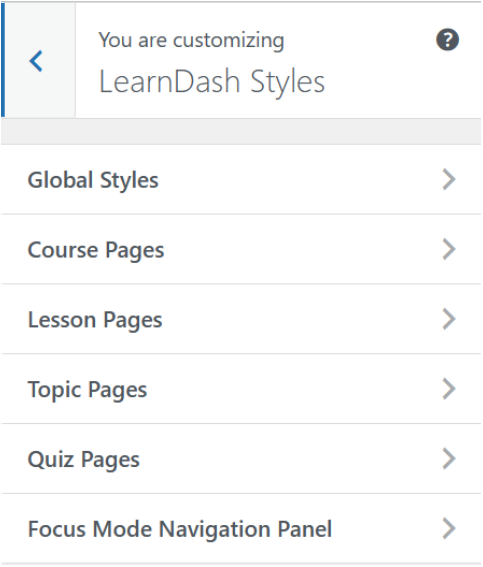 Style Customer LearnDash Styles