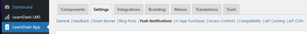 Screenshot of push notifications 