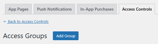 Screenshot of access controls for groups