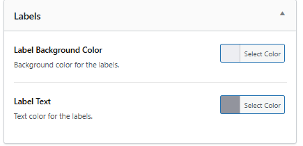 Screenshot of Label color options