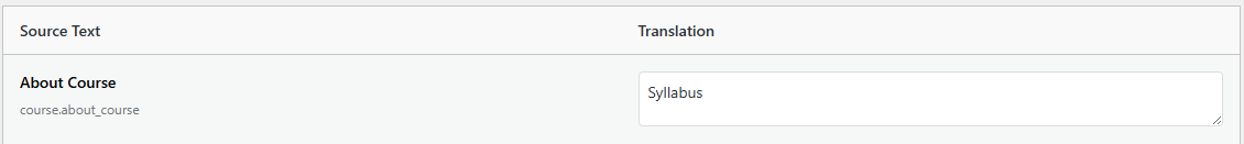 Screenshot of filled out translation 